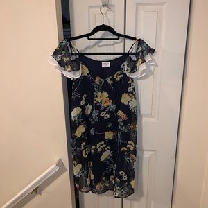 Blue and Yellow Floral Sienna Sky blouse Medium